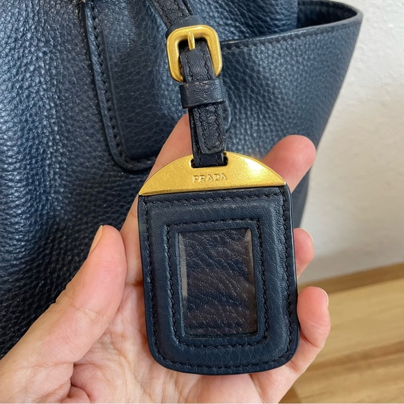 Prada Vitello Daino Pebble Leather Side Pocket Tote Bag - Picture 5 of 16